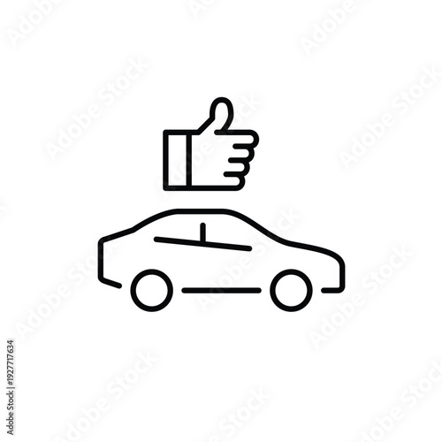 Car and like. Vehicle quality, rent or buying satisfaction. Pixel perfect, editable stroke vector icon