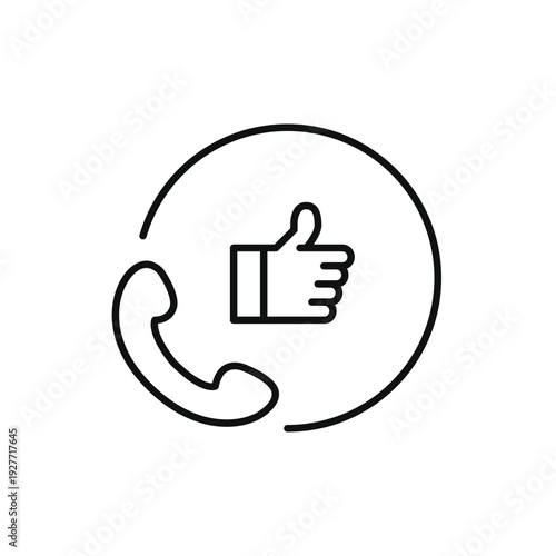 Call line and like. Communication trust and satisfaction. Pixel perfect, editable stroke vector icon