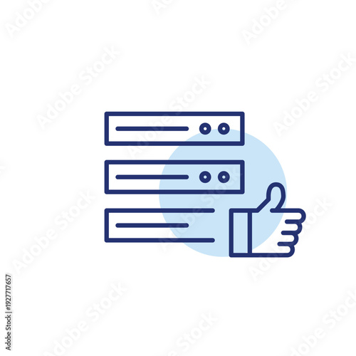 Data servers and like symbol. Performance rating, storage confidence. Pixel perfect, editable stroke vector icon