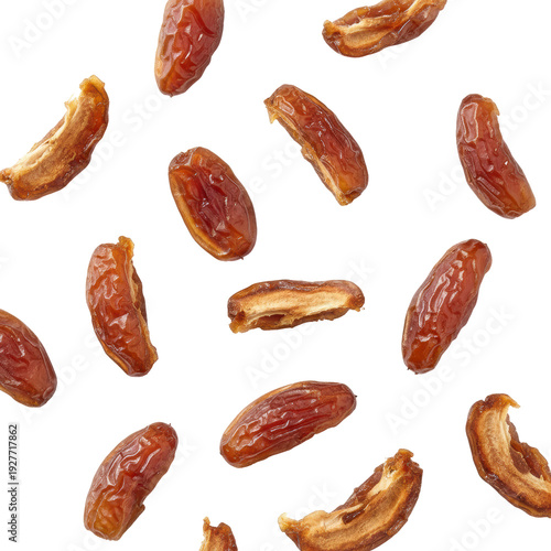 Wallpaper Mural Dried dates scattered on black background high angle view Torontodigital.ca