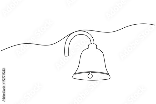 Doorbell Line Icon Wall Mounted Home Notification Alert Continuous One Line Drawing