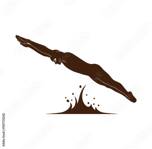 person swimming and diving into water with a splash  recreational activity