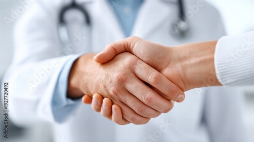 Doctor and patient shaking hands