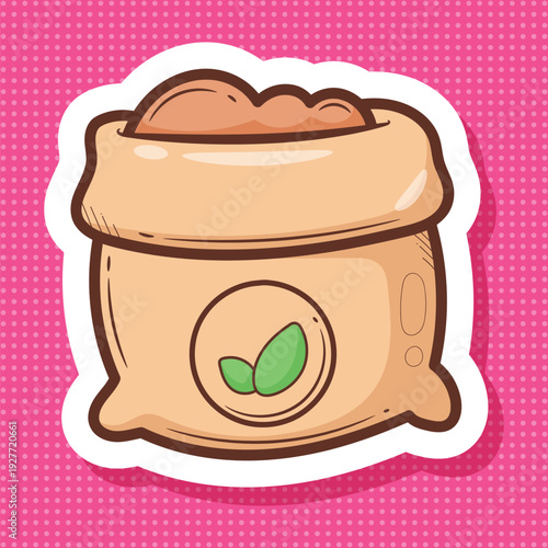 Organic Product Sack Sticker Vector Art