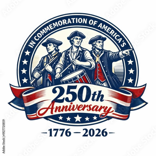 USA 250th Anniversary Patriotic Badge 1776 2026