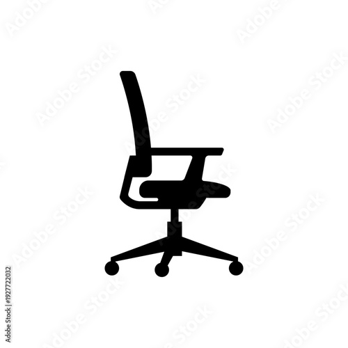 Modern office chair with adjustable height and wheels.