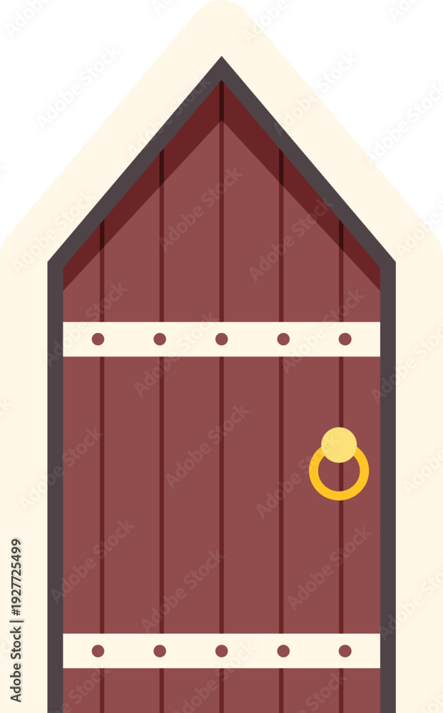 Naklejka premium Wooden door representing entrance, gate, or portal concept