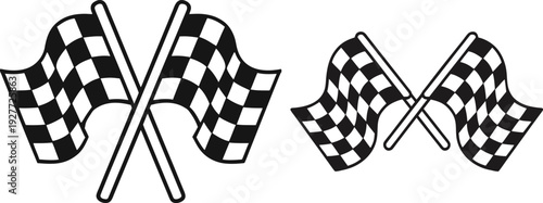 Crossed Racing Flags Vector Icon