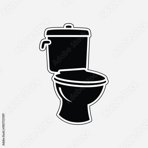 Toilet Icon - Bathroom Fixture and Sanitation Symbol