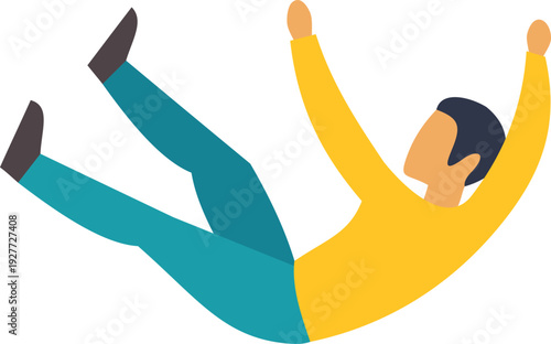 Man falling through air, representing business failure, crisis, and risk