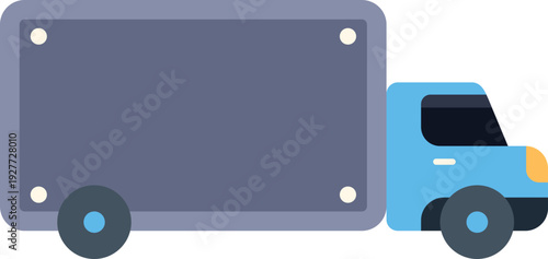 Blue truck icon representing logistics, cargo transport, and shipping services