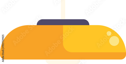 Yellow ceiling lamp providing artificial light in a home or office interior