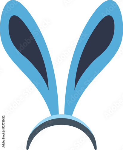 Blue bunny ears headband representing easter holiday costume party accessory