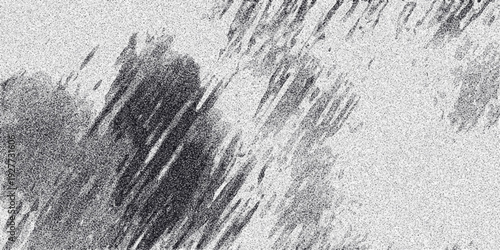 Abstract monochrome background with blurred diagonal shapes and a pervasive grainy texture, evoking a sense of movement and artistic abstraction