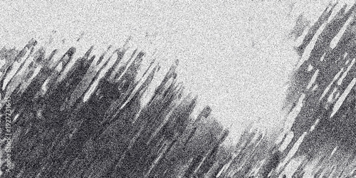 Abstract monochrome textured background with diagonal dark brush strokes and fine grain overlay creating a dynamic and artistic impression