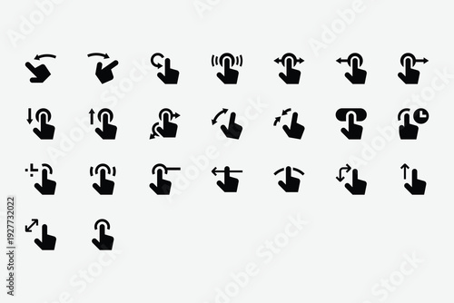 Photography User Interface Gesture Solid Icon Set