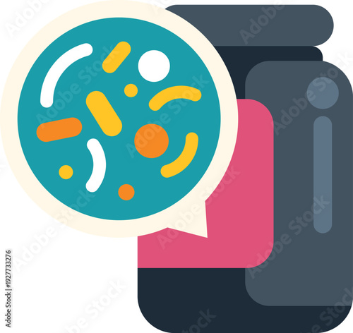 Supplement bottle containing beneficial microorganisms for gut health