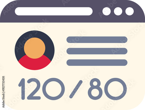 Online patient profile displaying health information and vital signs