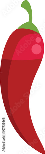 Red chili pepper flat icon isolated on a white background