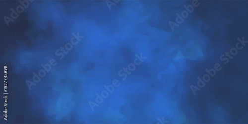 Abstract Blue Watercolor Texture Background / Deep Blue Smoke Nebula Illustration