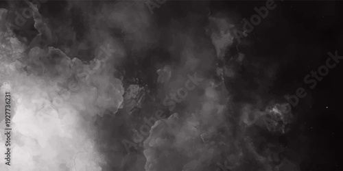 Monochrome Nebula Cloud Texture Abstract Smoke Background With Ethereal Cosmic Fog And Dark Atmosphere eps10