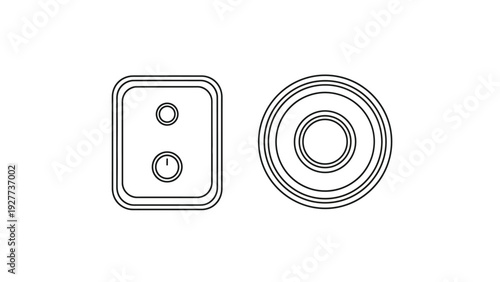 A stove burner and cooktop icon in simple outline style 