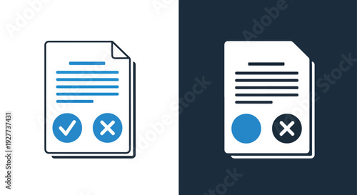 Approval checkmark icons flat design vector illustrationBlue icon set - Modern style icon - Vector icon set - Glyph and solid icon set - Icon vector - Flat Design Icon - line icon set