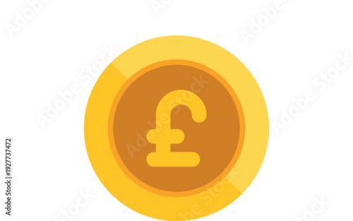 Gold coin displaying the pound sterling symbol, representing british finance and economy