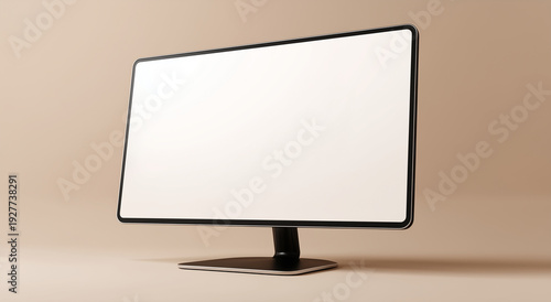 Sleek desktop monitor with a pristine white screen for digital content display