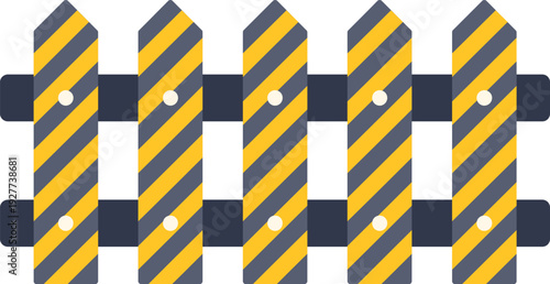 Picket fence acting as a boundary or barrier for security and protection