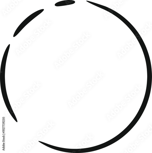 Hand drawn enso circle vector graphic representing zen, emptiness, and enlightenment