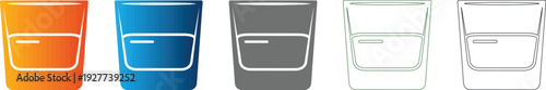 Foto Professional Filing Cabinet Office Storage Icon Set Flat Design Graphic Element
