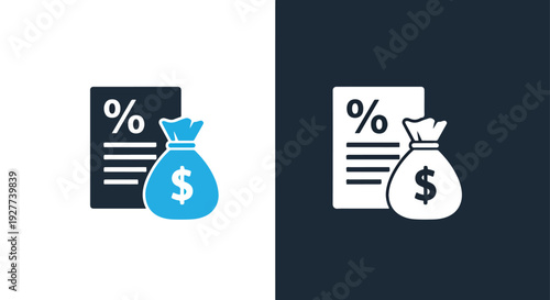 Money growth chart flat design vector illustrationBlue icon set - Modern style icon - Vector icon set - Glyph and solid icon set - Icon vector - Flat Design Icon - line icon set