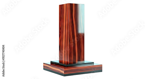 Modern Wooden Sculpture with Red and Black Grain