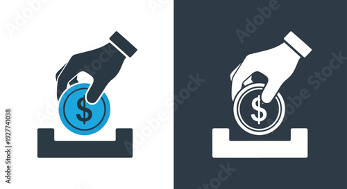 Money growth savings vector icon set flat designBlue icon set - Modern style icon - Vector icon set - Glyph and solid icon set - Icon vector - Flat Design Icon - line icon set