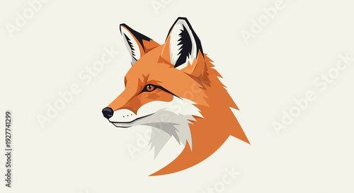 Vector illustration of a red fox head profile.