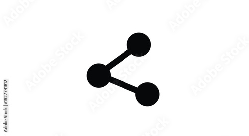 Simple black share icon depicting connection and network distribution