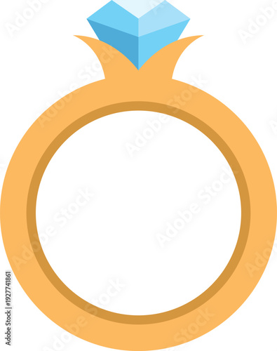 Gold engagement ring featuring a sparkling light blue diamond, symbolizing commitment and love