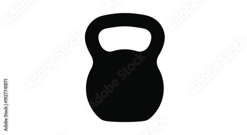 A simple black silhouette of a kettlebell a popular fitness tool