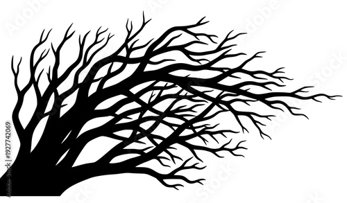 Hand-Drawn Tree Branch Silhouette Vector for Autumn and Forest Clip Art