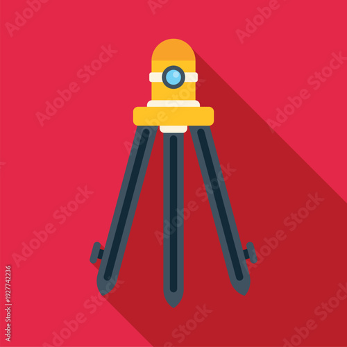 Theodolite with tripod for land surveying and construction measurements