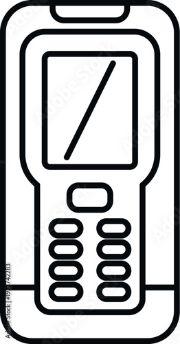 Portable radio device outline black and white icon for communication concepts
