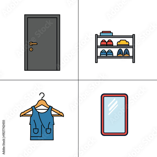 Home Interior Elements and Furniture Collection.