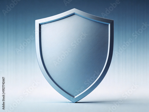 Minimal cybersecurity shield concept with soft gradient protection