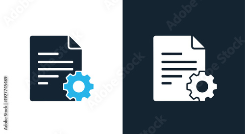 Document security settings vector icon set flat designBlue icon set - Modern style icon - Vector icon set - Glyph and solid icon set - Icon vector - Flat Design Icon - line icon set