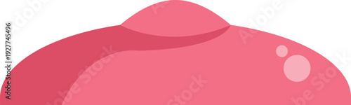 Pink gooey slime or bubble gum splatting on a white background