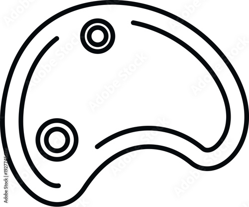 Gua sha massage tool line art icon representing traditional chinese medicine and beauty