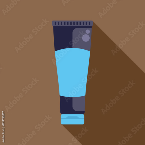 Dark blue and light blue cosmetic tube with cream or lotion product