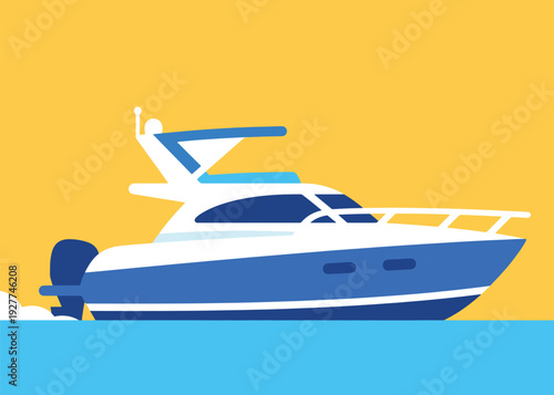 Speedboat Vector Illustration Creative Design Template 
