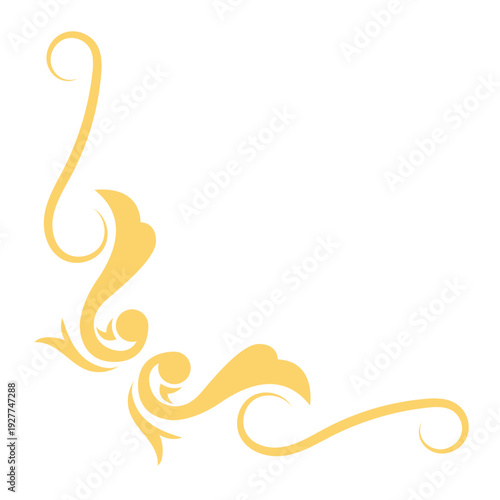 Elegant Gold Corner Flourish Element
